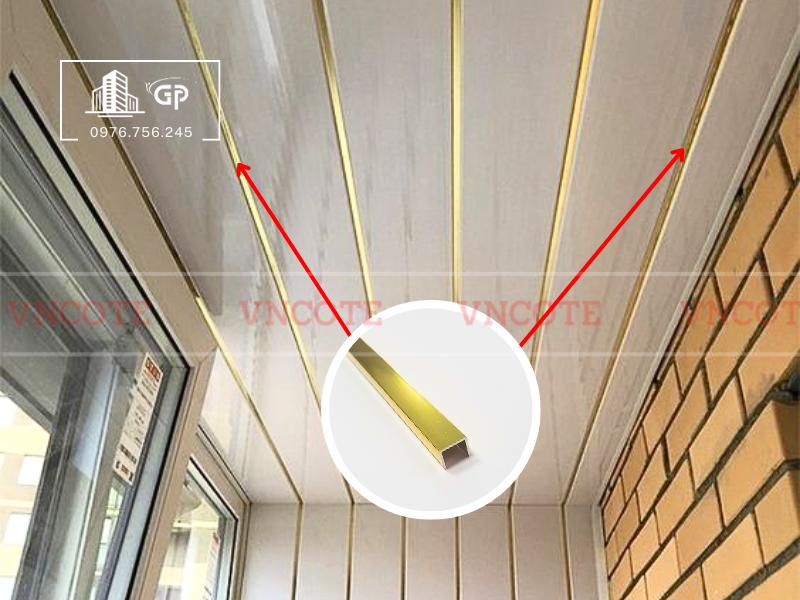 Nẹp nhôm U10 vàng bóng