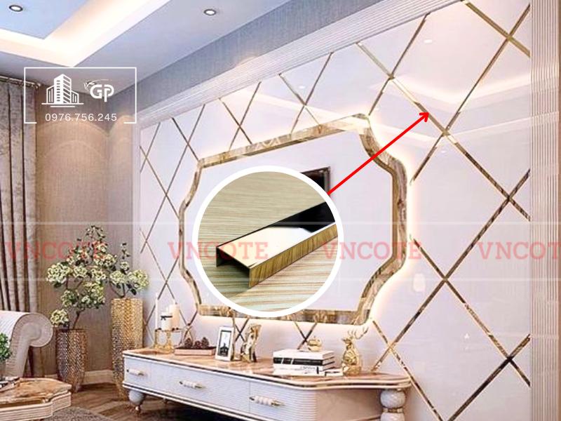 Nẹp nhôm U20 vàng bóng