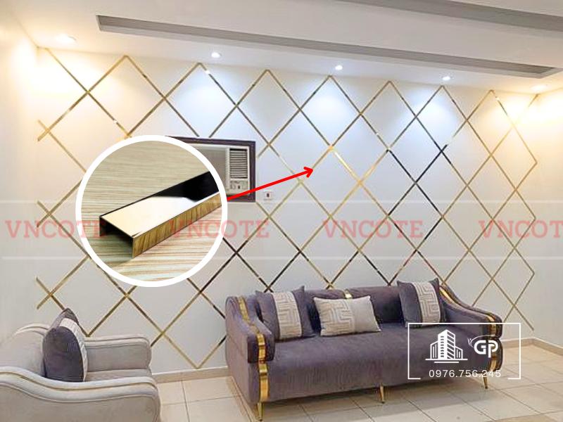 Nẹp nhôm U20 vàng bóng