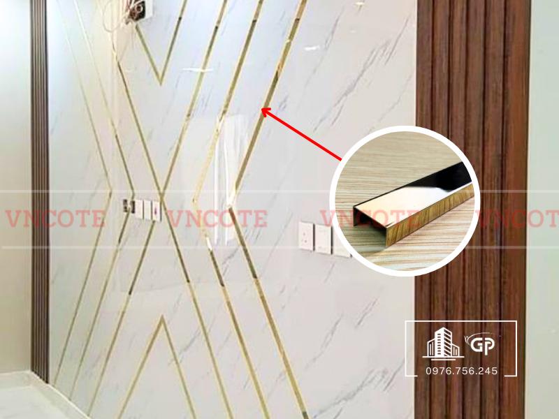 Nẹp nhôm U20 vàng bóng