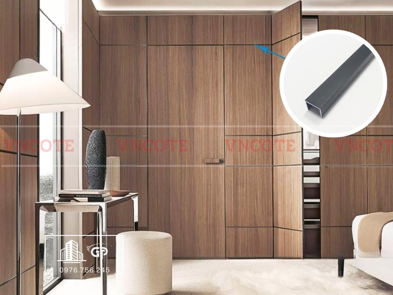 Nẹp nhôm U10 đen mờ