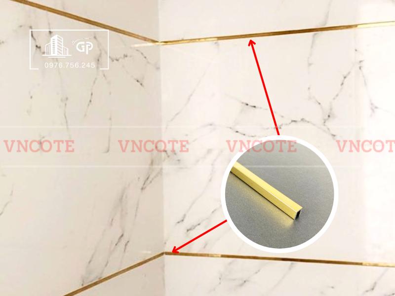 Nẹp nhôm U5 vàng bóng