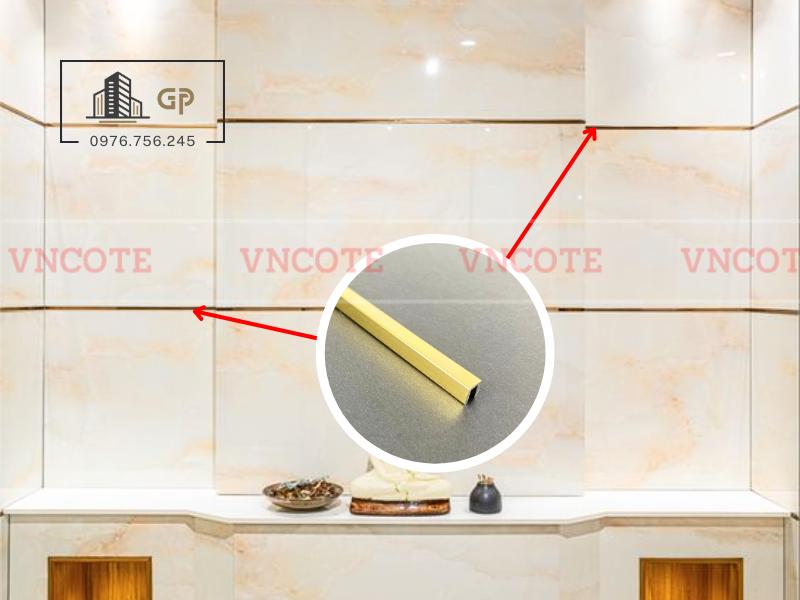 Nẹp nhôm U5 vàng bóng