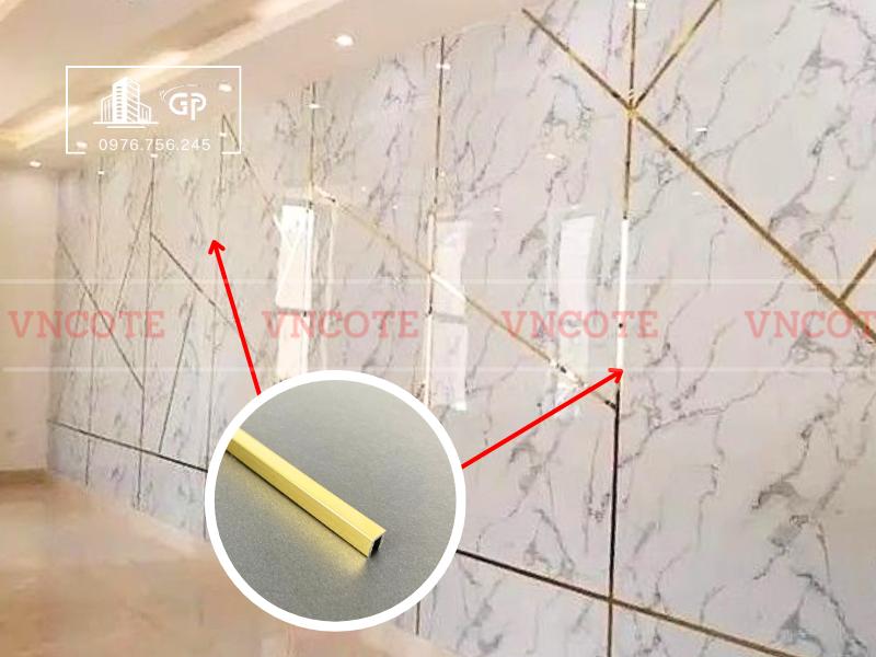 Nẹp nhôm U5 vàng bóng