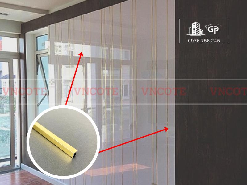 Nẹp nhôm U5 vàng bóng