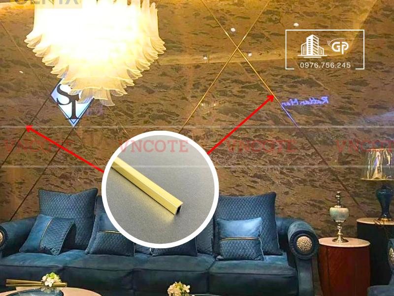 Nẹp nhôm U5 vàng bóng