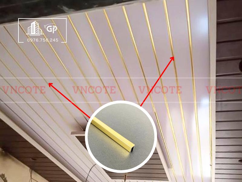 Nẹp nhôm U5 vàng bóng