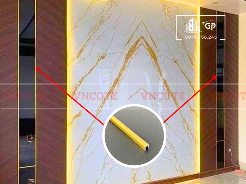 Nẹp nhôm U5 vàng mờ