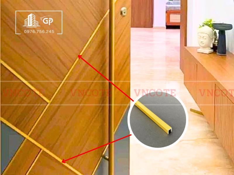 Nẹp nhôm U5 vàng mờ