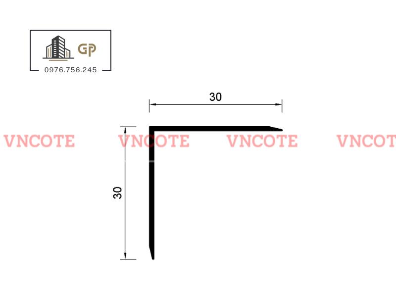 Nẹp nhôm V30 trắng mờ
