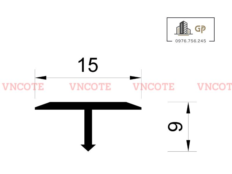 Nẹp nhôm T15 trắng mờ