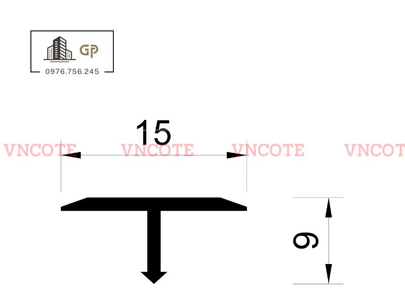 Nẹp nhôm T15 vàng bóng