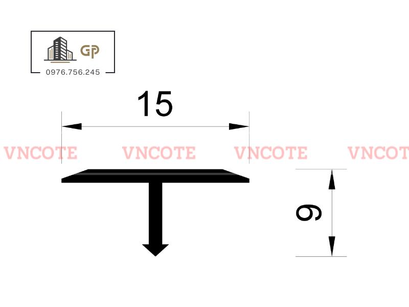 Nẹp nhôm T15 vàng mờ