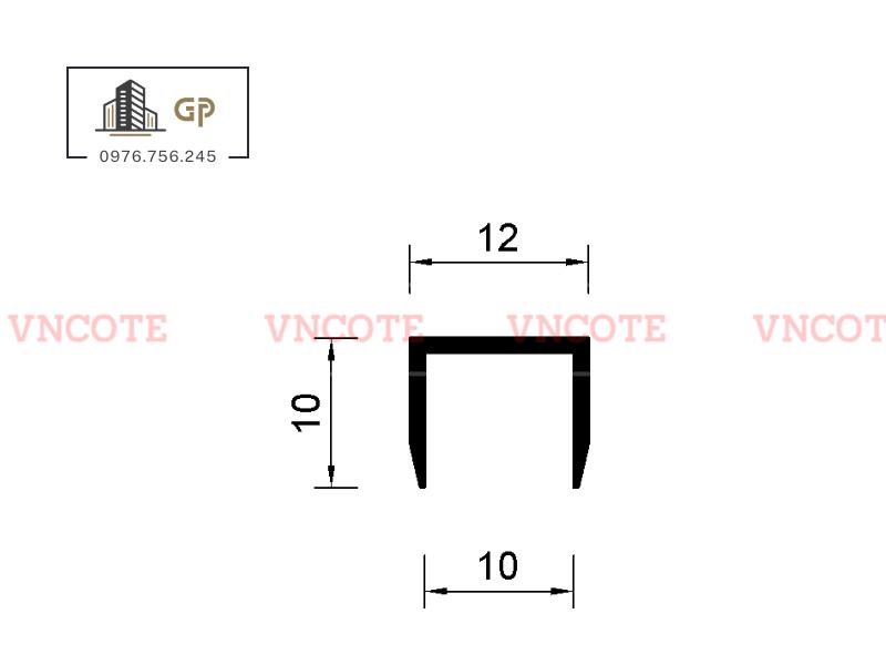 Kích thước nẹp nhôm U10