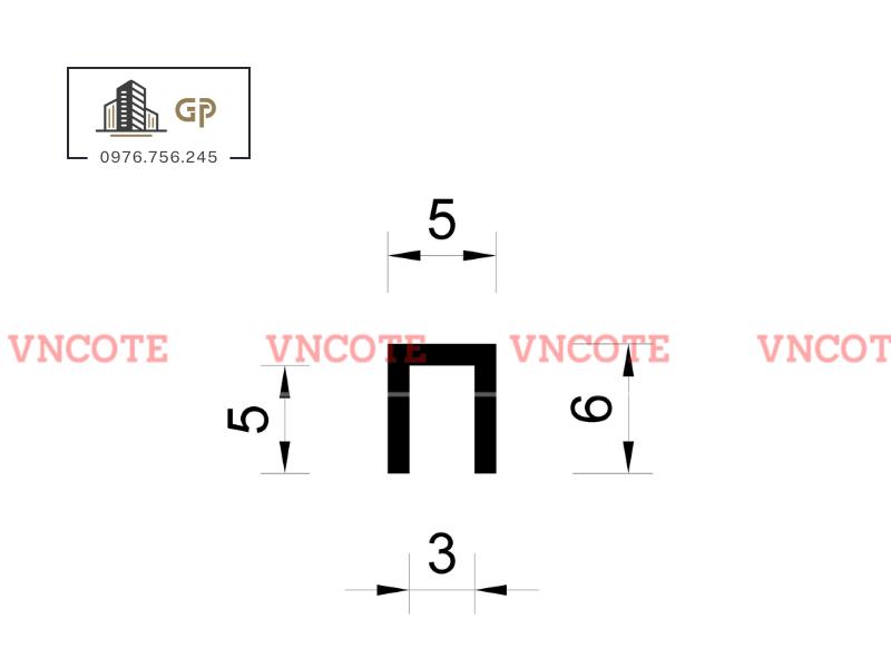 Nẹp nhôm u5 trắng bóng