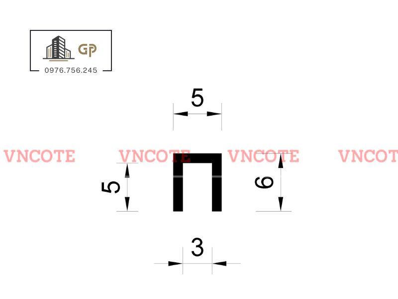 Nẹp nhôm U5 trắng mờ