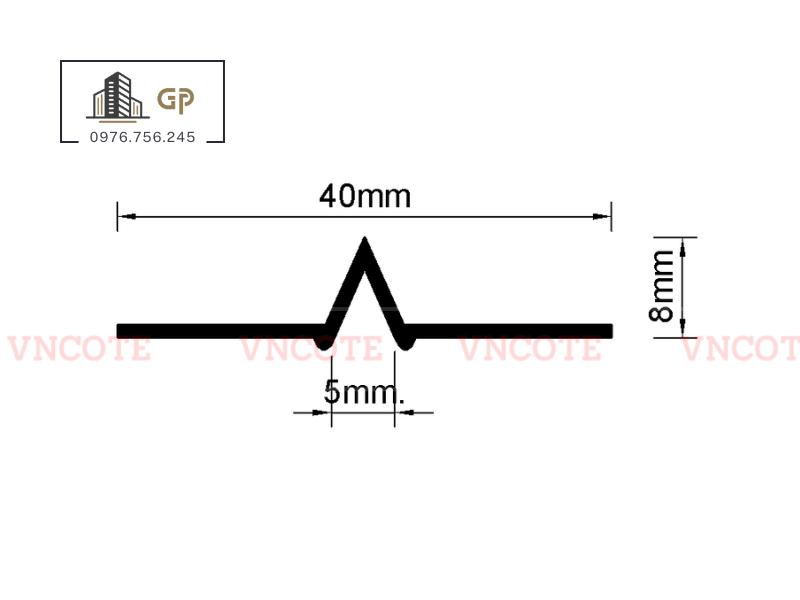 Kích thước Nẹp ron âm thạch cao JTC05