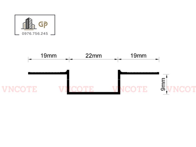 Nẹp ron âm thạch cao 22mm