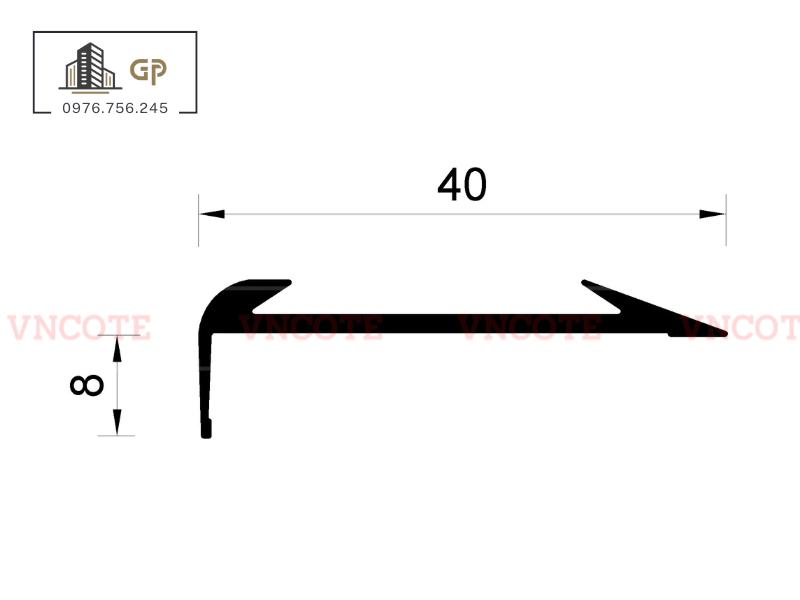 Nẹp mũi bậc cầu thang NPL-8.0