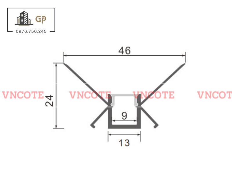 Thanh nhôm đèn led góc dương
