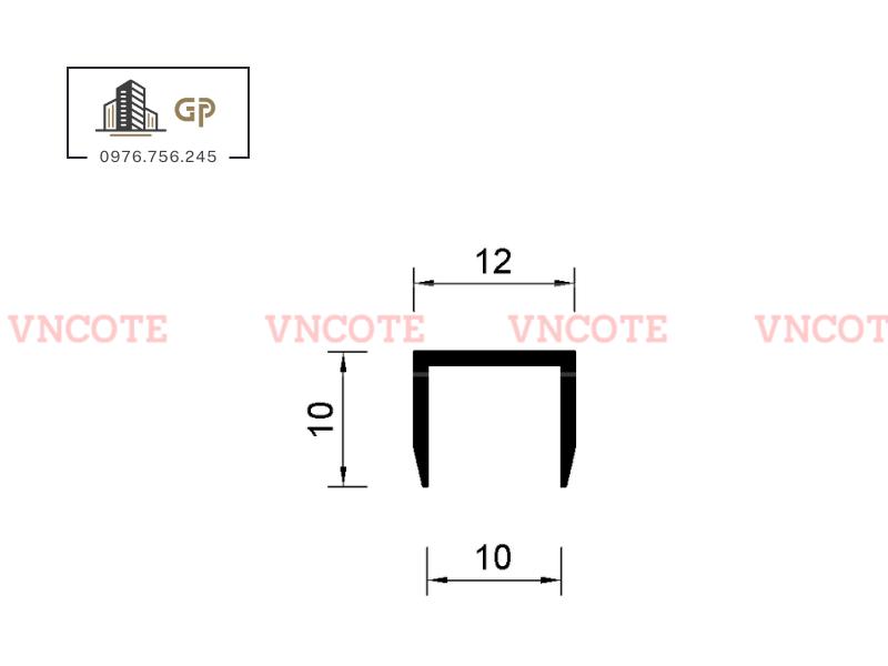 Nẹp nhôm U10 vàng bóng