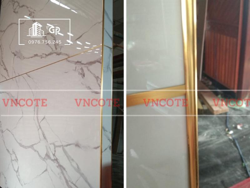 Nẹp nhôm bo góc tròn vàng bóng