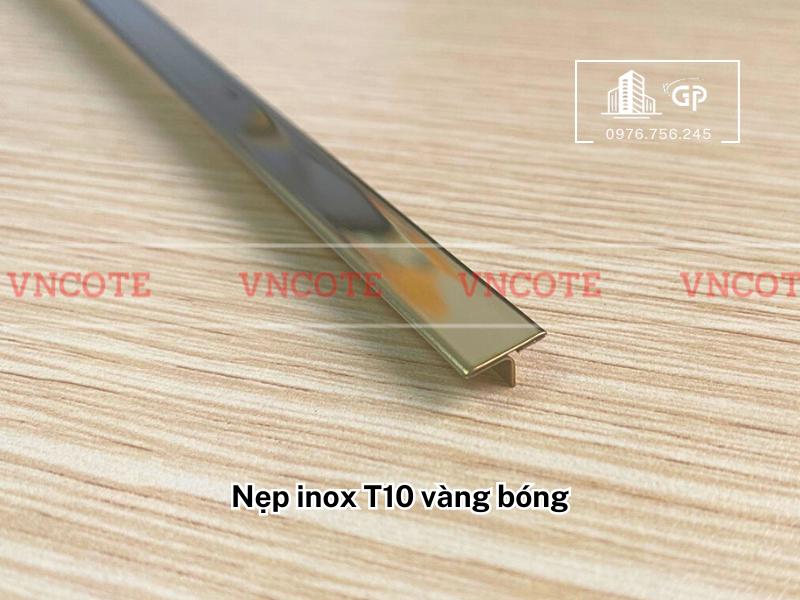 Nẹp inox T10 vàng bóng