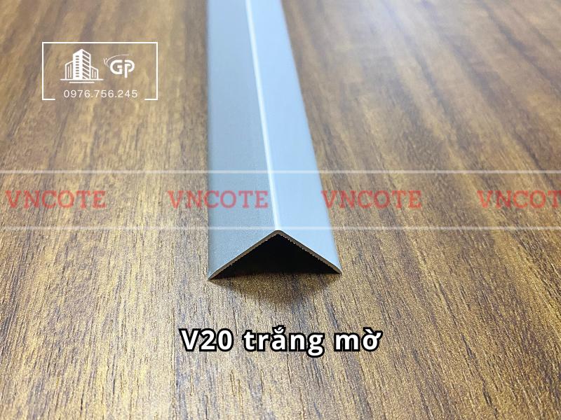 Thanh nhôm chữ V 20x20mm màu trắng bóng