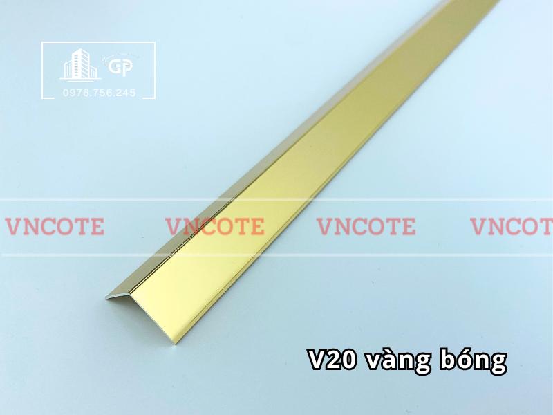 Nẹp nhôm V20 vàng bóng