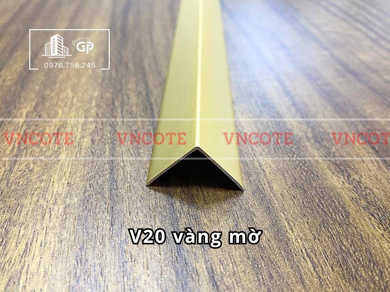 Thanh nhôm V20 vàng mờ