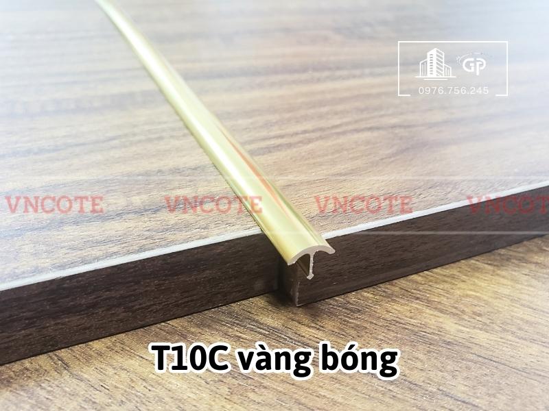 Nẹp nhôm T10 cong vàng bóng