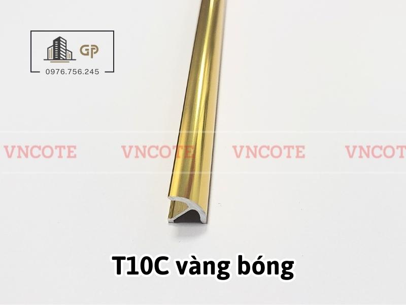 Nẹp nhôm T10 cong vàng bóng