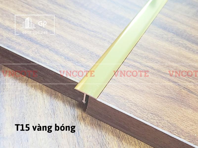 Nẹp nhôm T15 vàng bóng