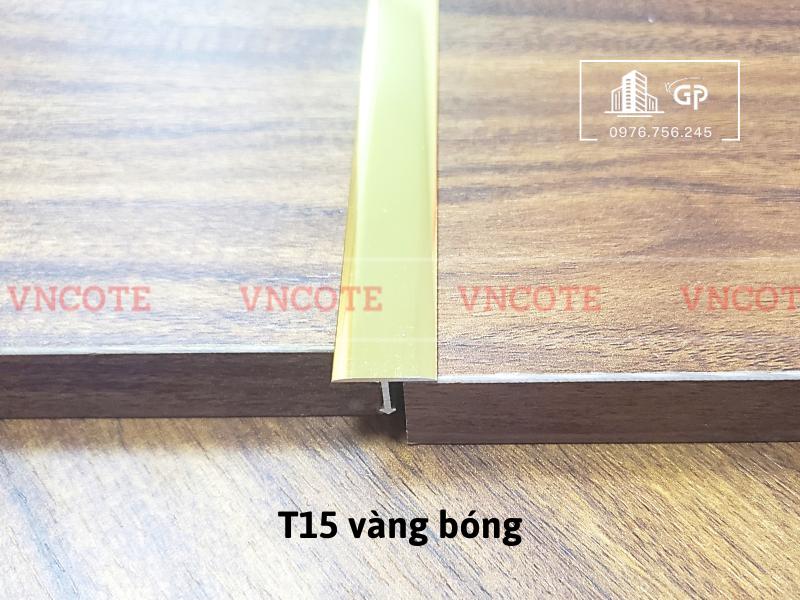 Nẹp nhôm T15 vàng bóng