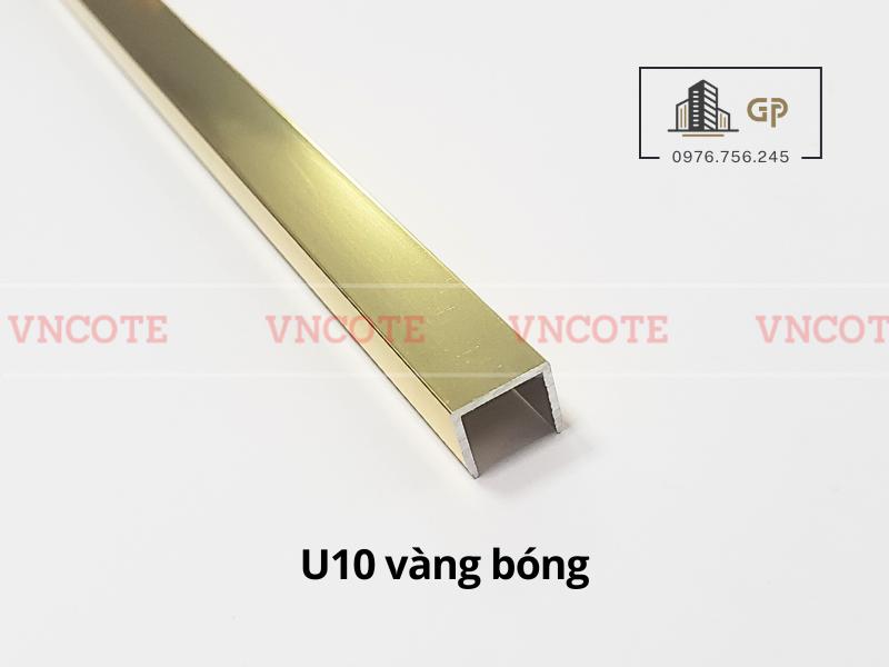 Nẹp nhôm U10 vàng bóng