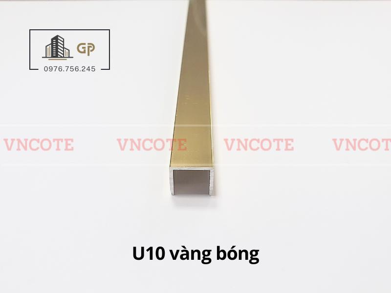 Nẹp nhôm U10 vàng bóng
