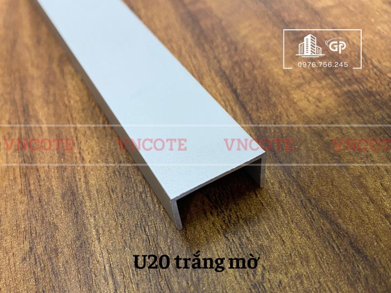 Nẹp nhôm U20 trắng mờ
