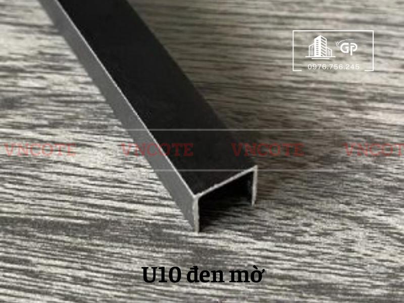 Nẹp nhôm U10 đen mờ