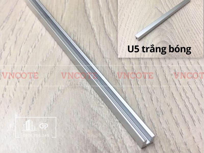 Nẹp nhôm u5 trắng bóng