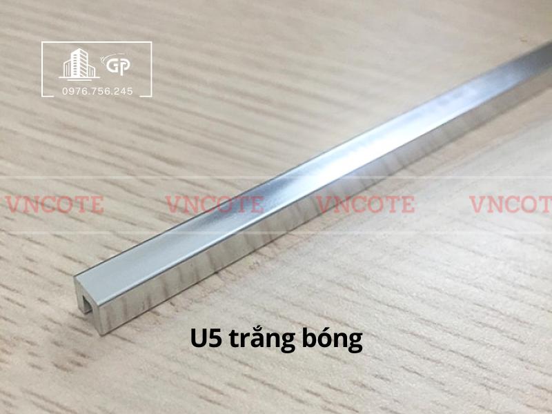 Nẹp nhôm u5 trắng bóng