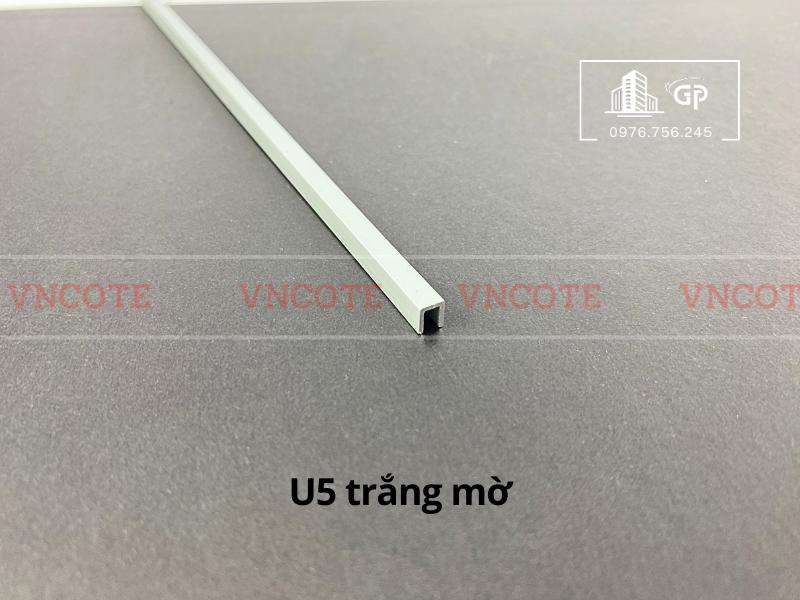 Nẹp nhôm U5 trắng mờ