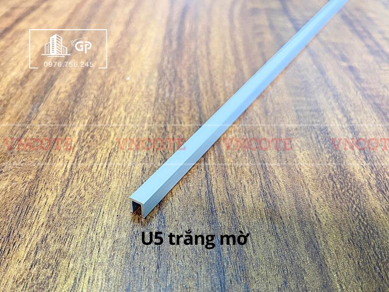Nẹp nhôm U5 trắng mờ