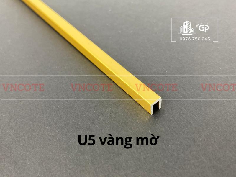Nẹp nhôm U5 vàng mờ