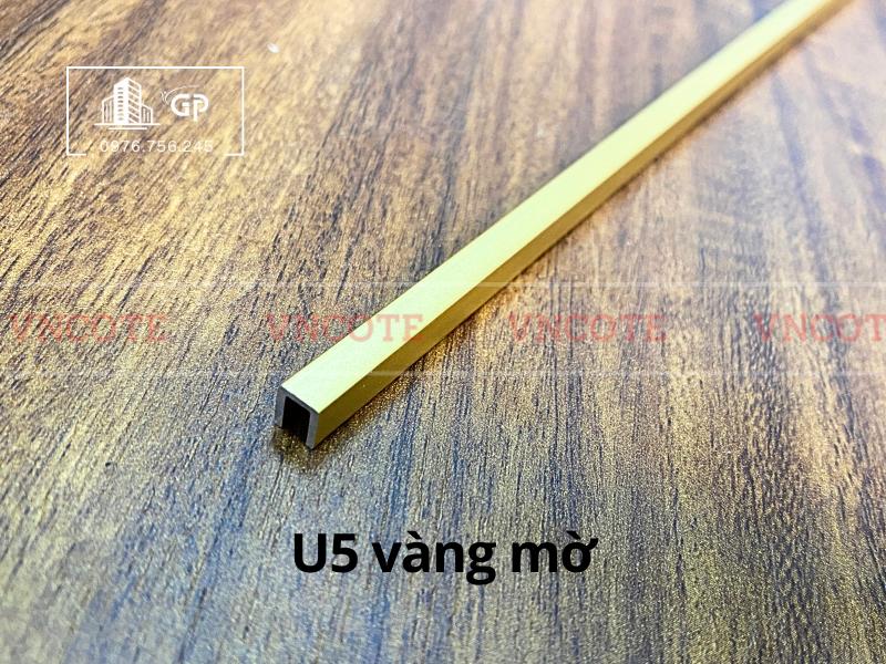 Nẹp nhôm U5 vàng mờ
