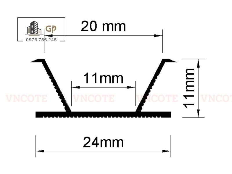 Nẹp chỉ âm tường GV20