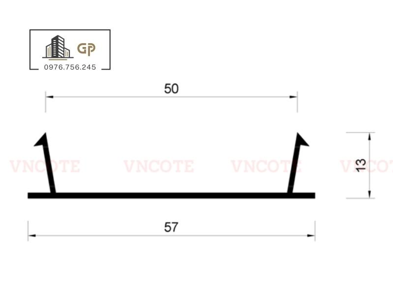 Nẹp ron âm tường GV50