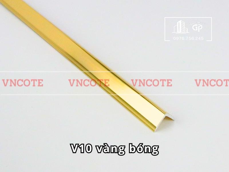 Nẹp nhôm V10 vàng bóng