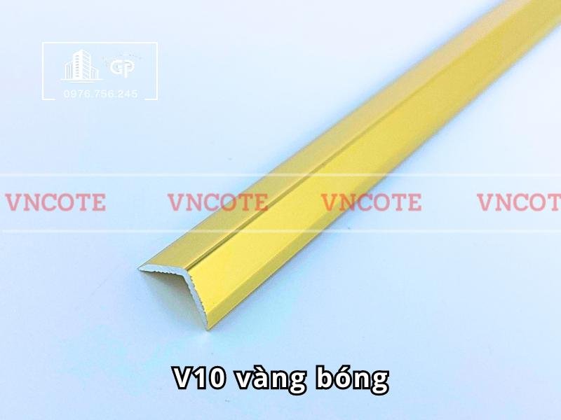 Nẹp nhôm V10 vàng bóng