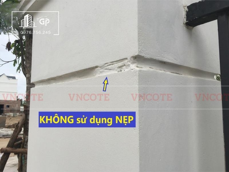 Khi thi công không có nẹp ron âm tường