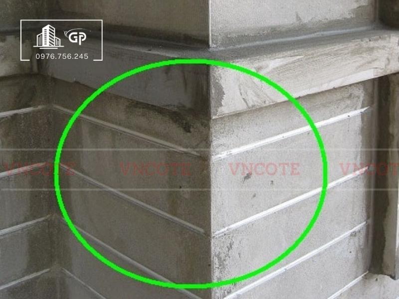 Thi công có nẹp ron âm tường